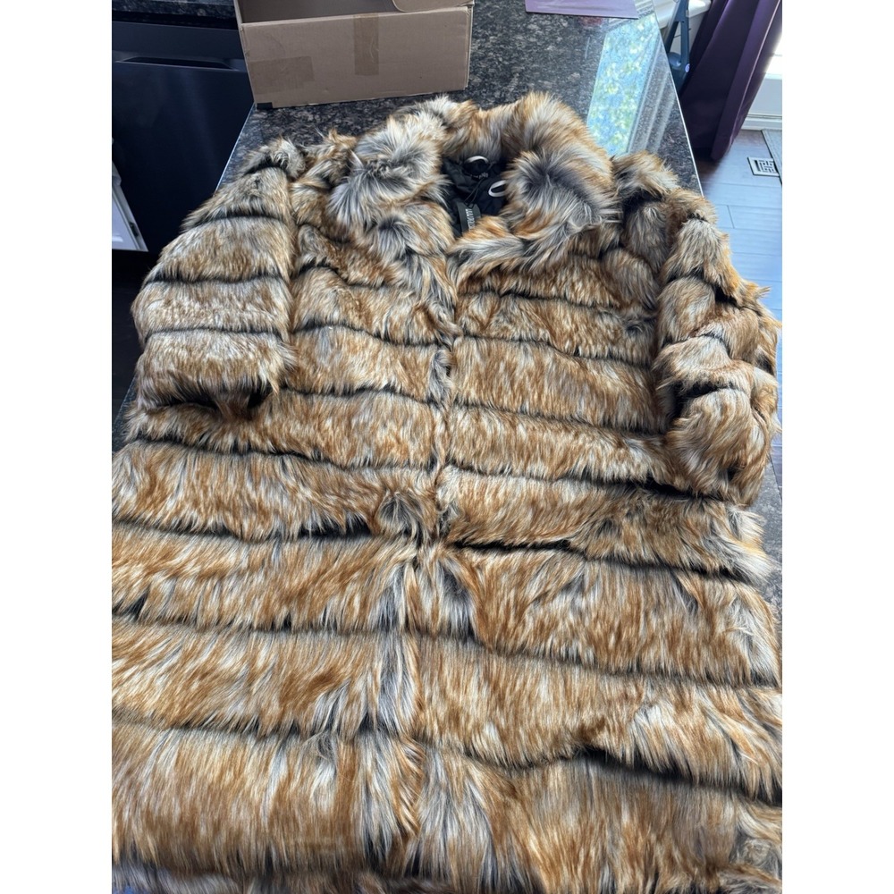Dolls Kill Current Mood POISE AND POWER‎ FAUX FUR COAT XXL New